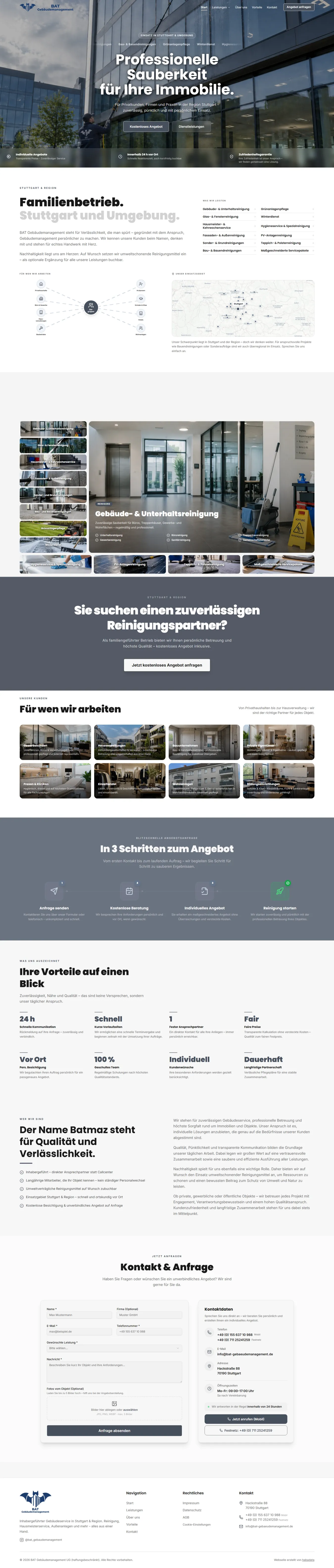 Website von BAT Gebäudemanagement